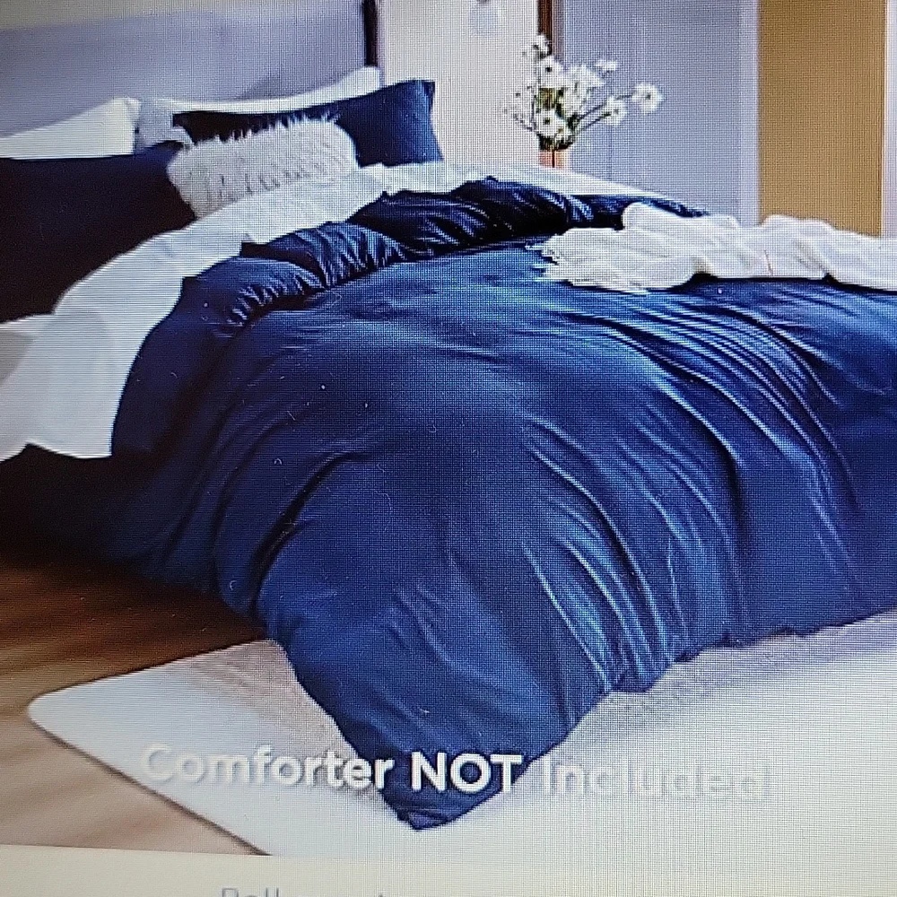 Bedsure navy blue duvet cover 2 sham covers Cal King  3pc set Zipper close New…